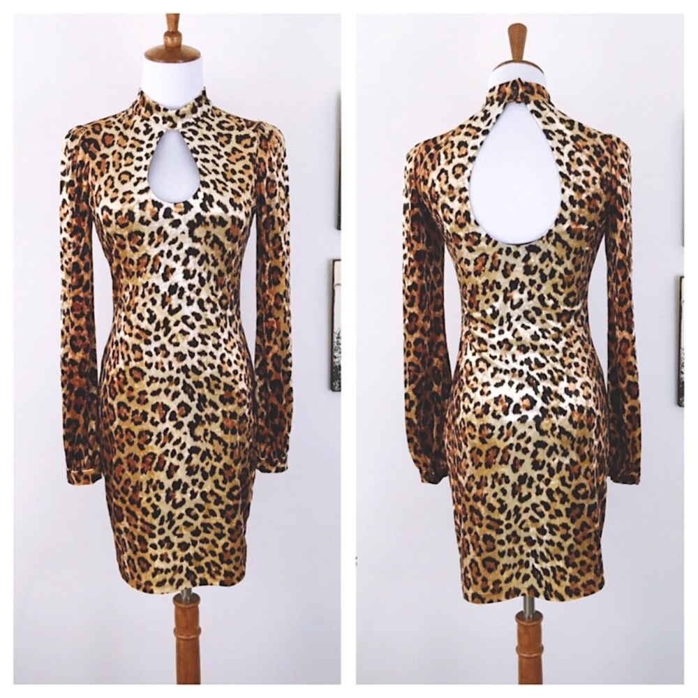 Urban Outfitters Velvet Leopard Print Dress NYE New Years Eve